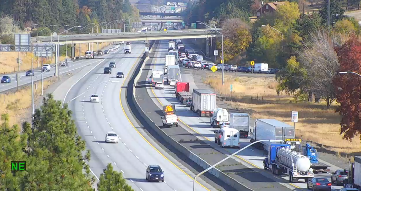 Crash on I-90 east of Spokane blocks lane causing severe traffic delays ...