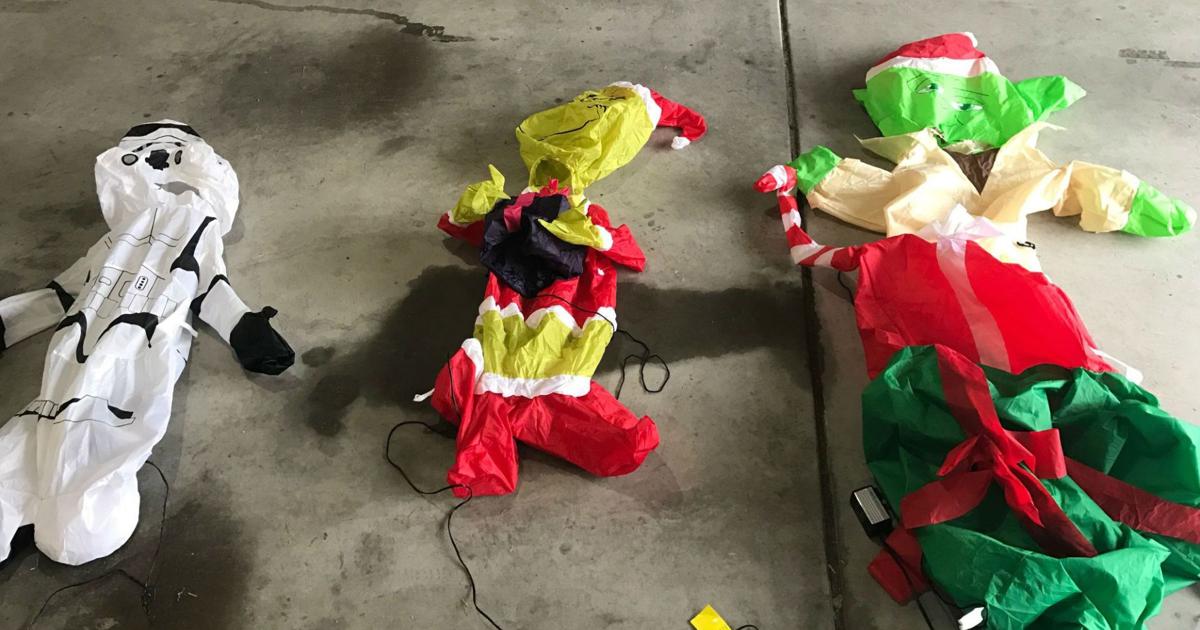Slashed Inflatables Inflatable Christmas decorations slashed in Liberty Lake neighborhood ...