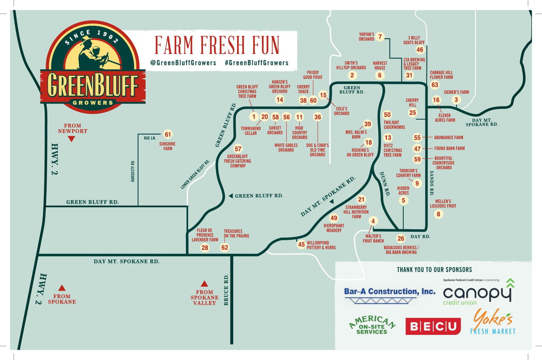 Green Bluff Growers 2019 map | | khq.com Green Bluff Growers 2019 map | | khq.com