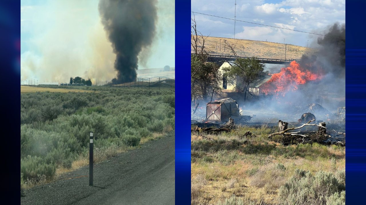 Brush fire between Moses Lake, Ritzville prompts I-90 eastbound