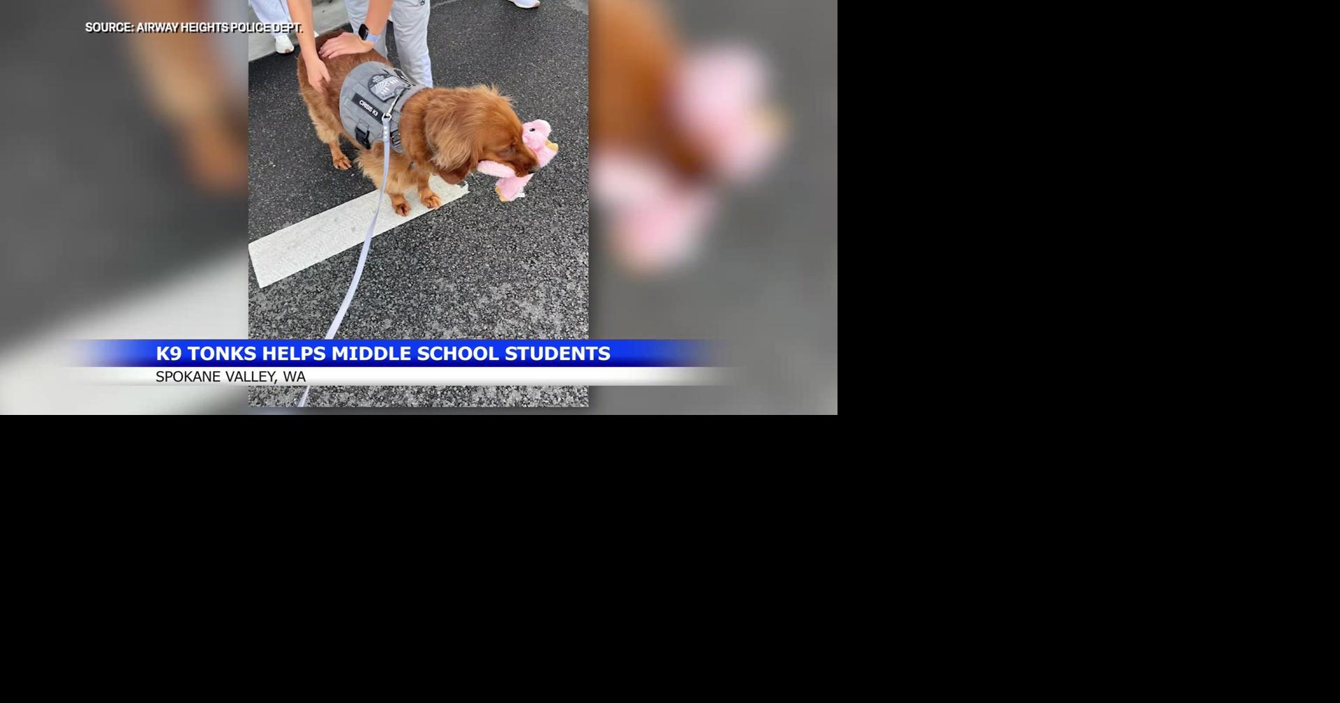 Airway Heights K9 helped comfort families after Spokane Valley scare