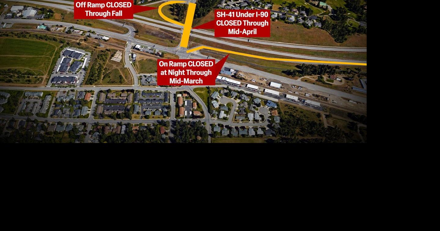Traffic Alert: Post Falls traffic changes near I-90 and SH-41 start ...