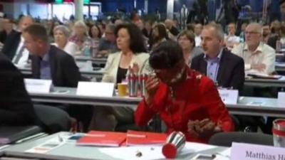 German Politician Gets Cake Thrown In Face By Protester News Khq Com