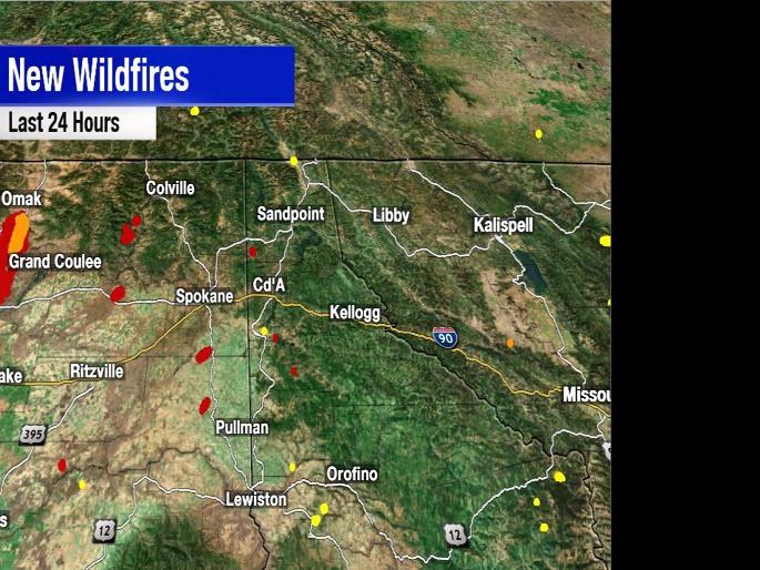 Wildfires map Sept 7