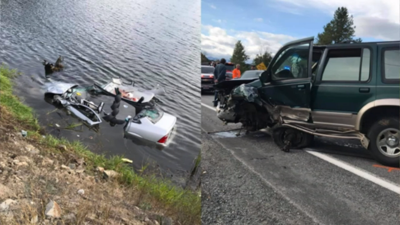 One Person Extricated From Car In Water After Head On Collision In Bonner County Top Video Khq Com