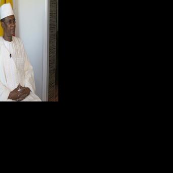 Choguel Kokalla Maiga is seen during an AFP interview in New York in September 2021 while he was Mali's prime minister
