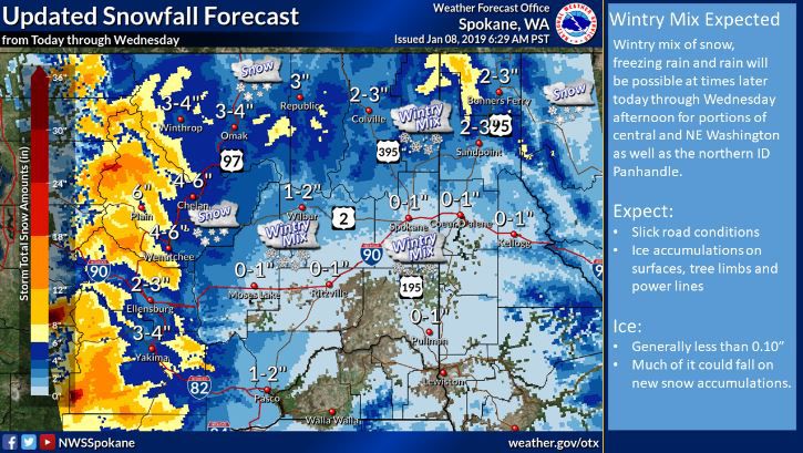 Wintry mix of snow and freezing rain to bring slick commute for areas ...
