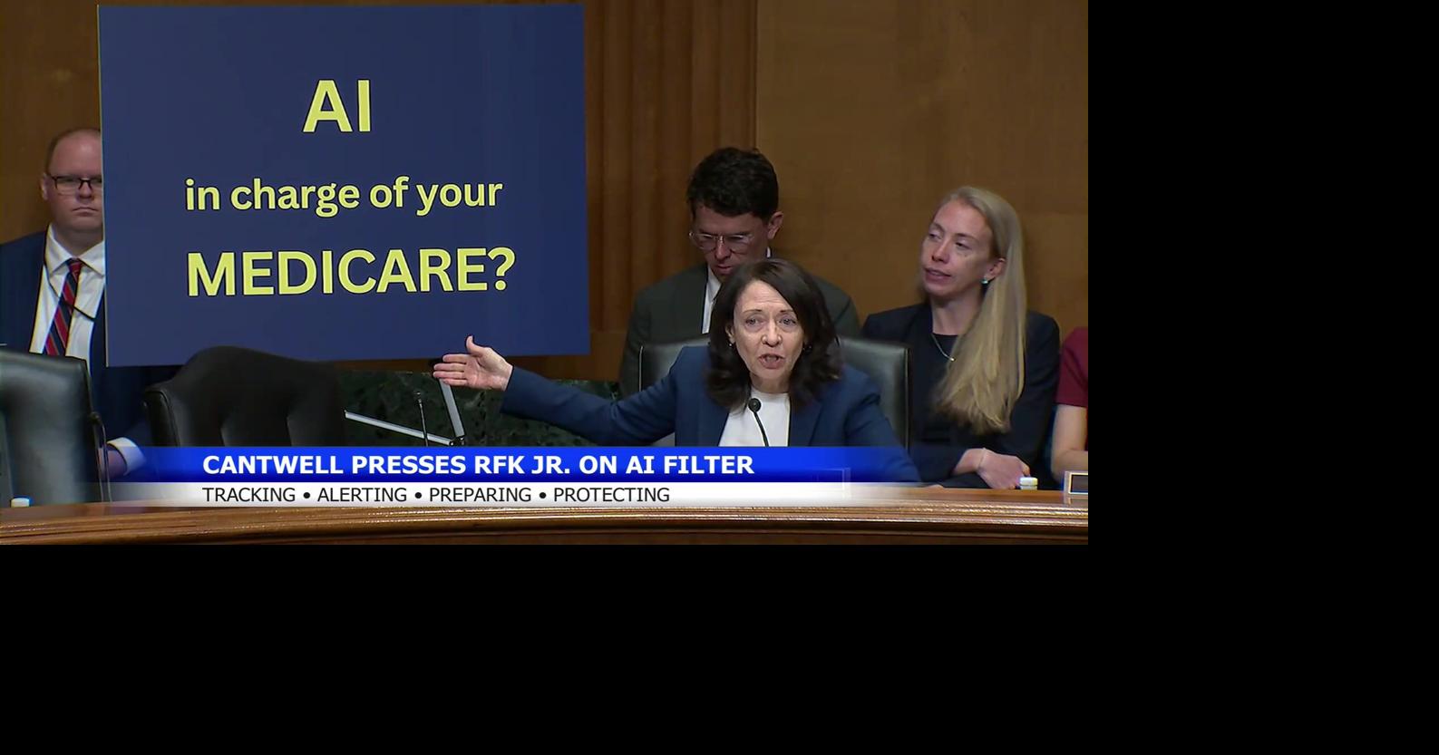 Senator Cantwell questions health secretary on A.I. tool delaying care for seniors