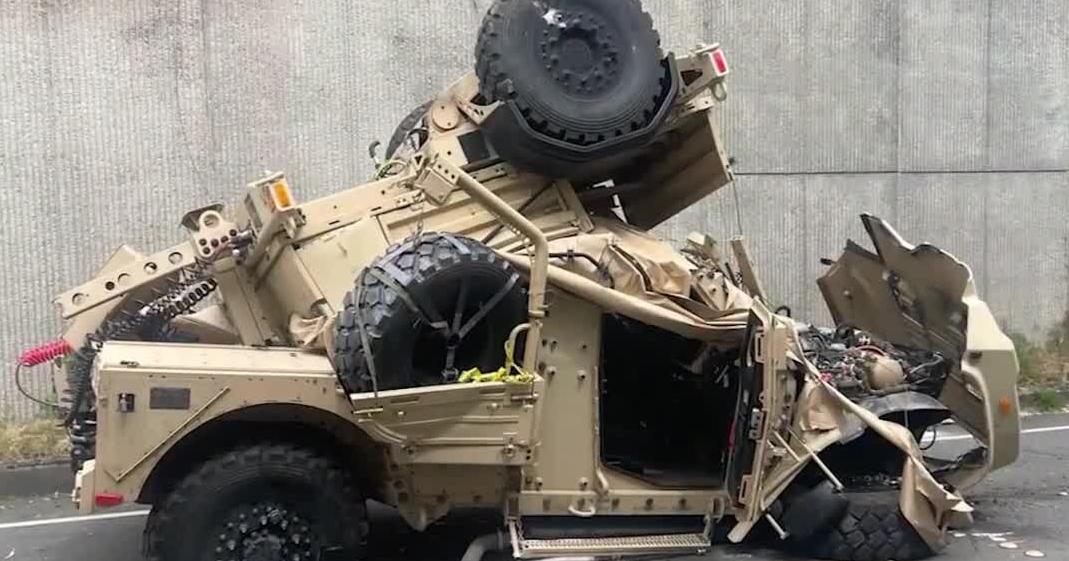 Humvee accident in Bellevue leaves two with minor injuries