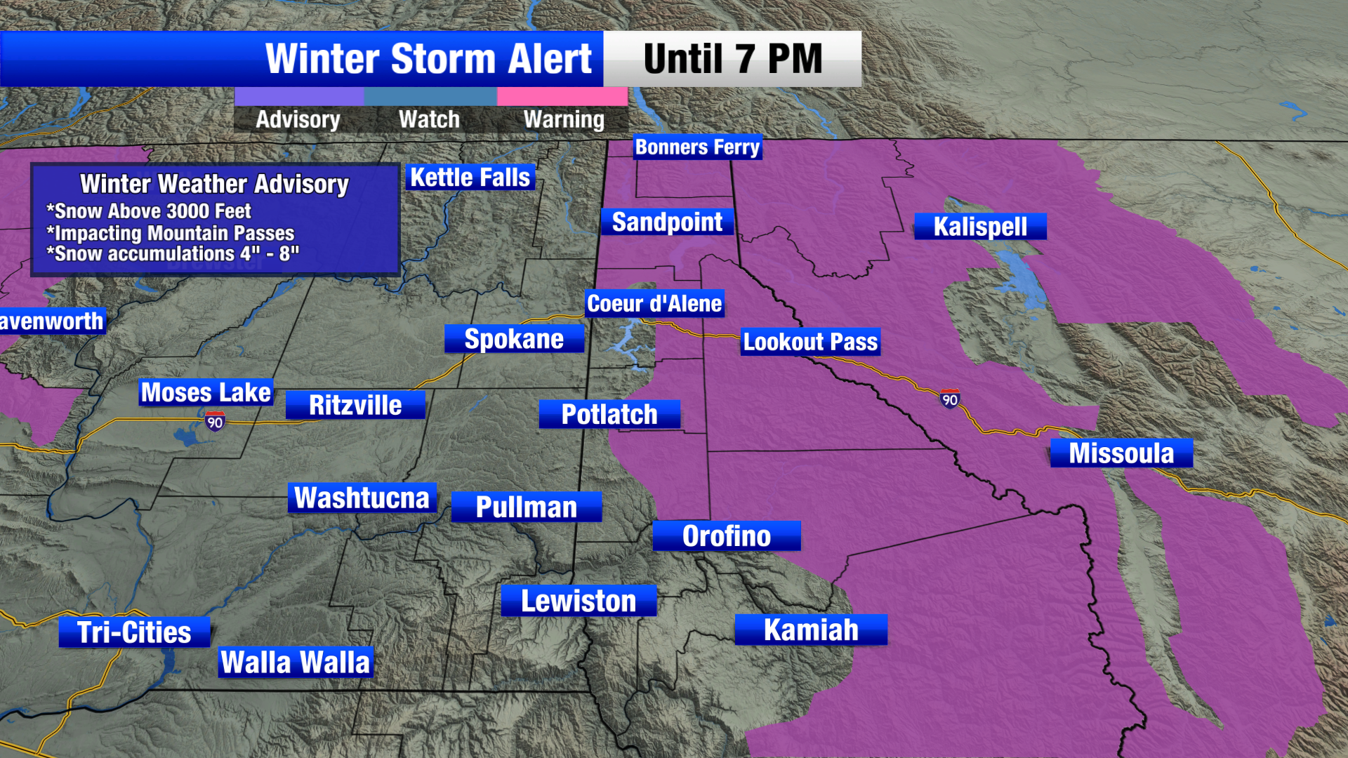 Mountain Snow Impacts Passes, Flood Advisories Still In Place For Parts ...