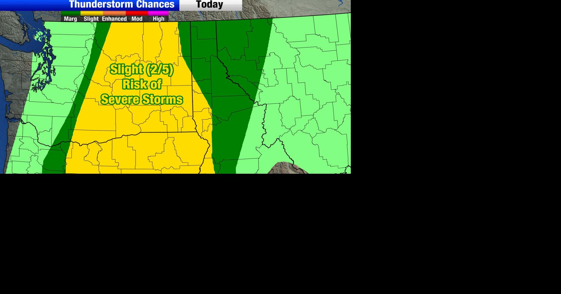 Slight risk of severe storms across the Inland Northwest