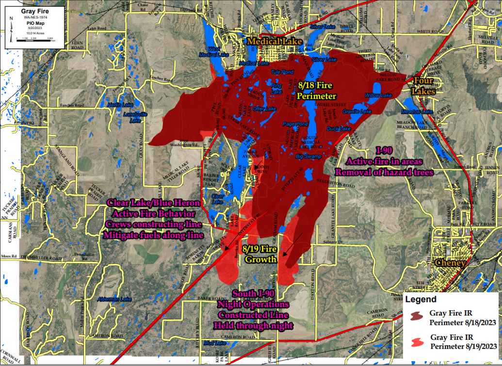 Here's where the fires in Elk, Medical Lake have burned so far