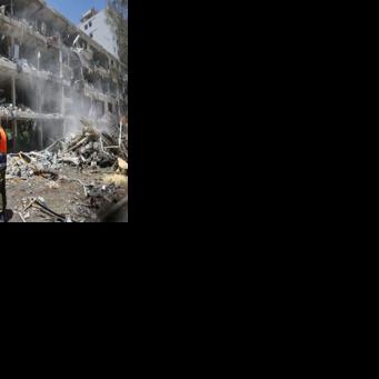 The rubble of a destroyed building in Tel Aviv after an Iranian strike that hit a residential neighborhood during the 12-day conflict