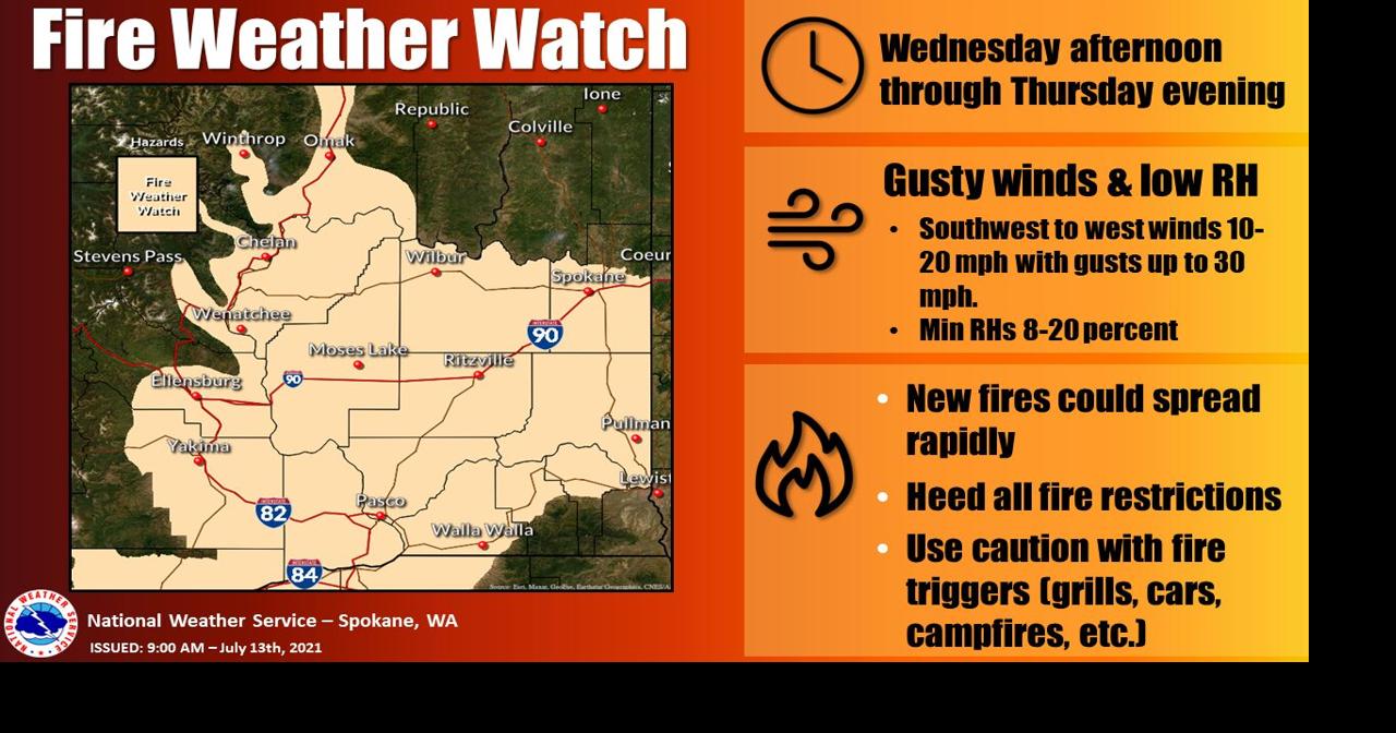 Fire Weather Watch issued for parts of eastern and central Washington ...