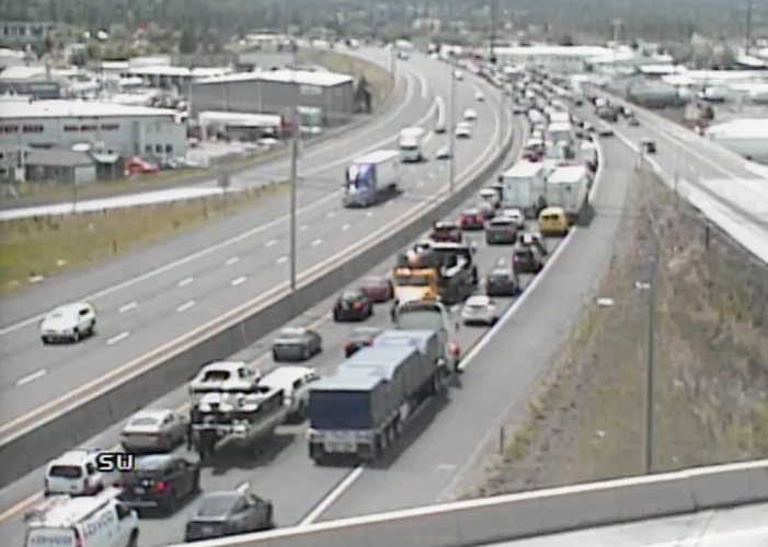 3 vehicle crash on westbound I-90 backing up traffic | Spokane News ...