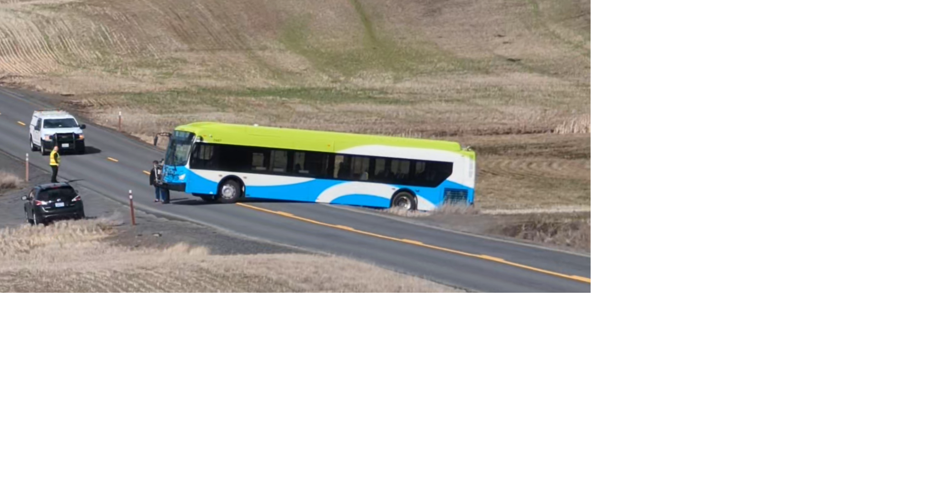 Spokane Transit bus gets stuck off road near Cheney, no injuries reported