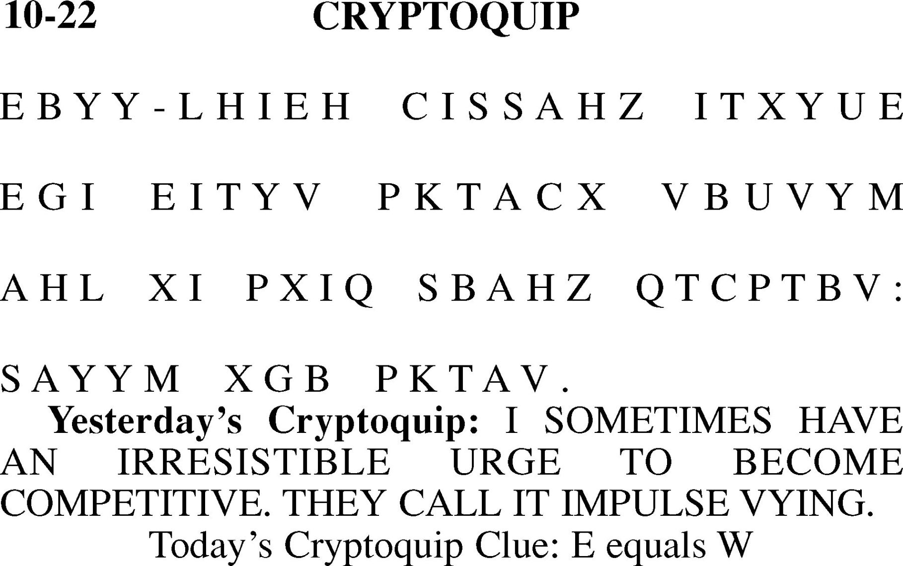 Cryptoquip Answers For Wednesday, October 21, 2020 | Lifestyles ...