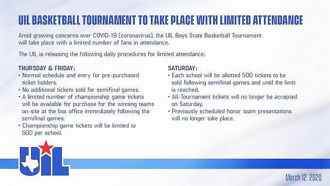 High School Basketball State Tournament Uil Alters Attendance Plan For State Tourney Announces Aggressive Cleanness Policy With Alamodome Sports Kilgorenewsherald Com