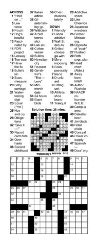 Crossword for Saturday, September 10, 2022