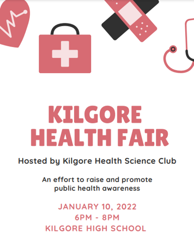 Kilgore High School club to host Health Science Fair Jan. 10