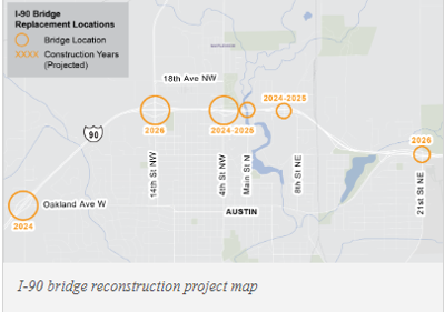 Projects on I-90 in Austin