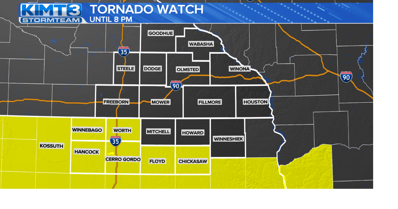 Tornado Watch issued for portions of Iowa until 8 PM. | News | kimt.com