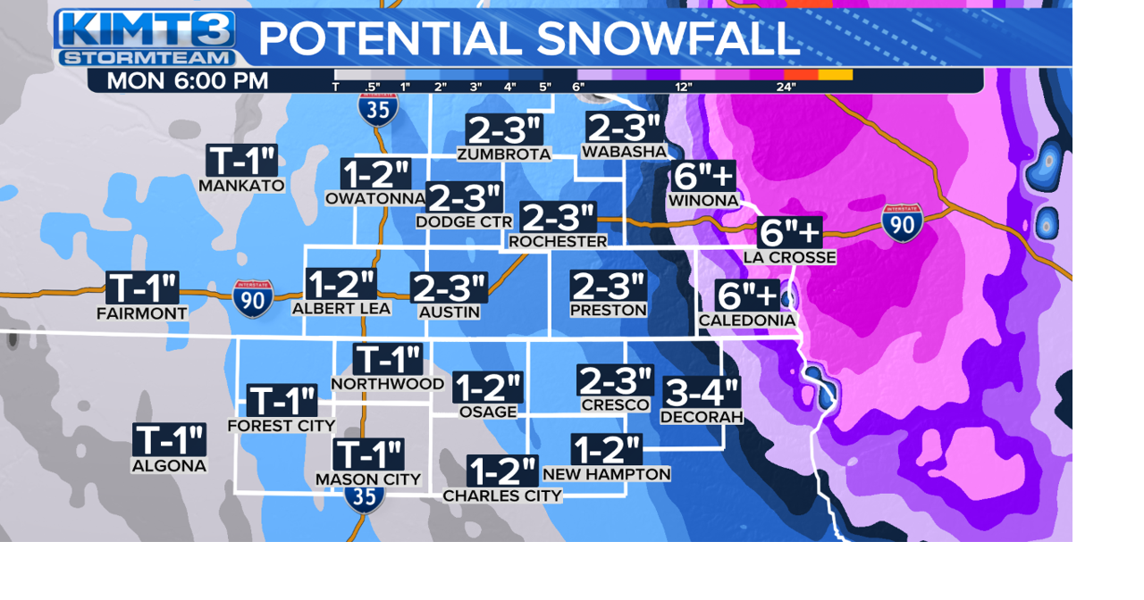 Snow is expected to return this evening and overnight. | News | kimt.com