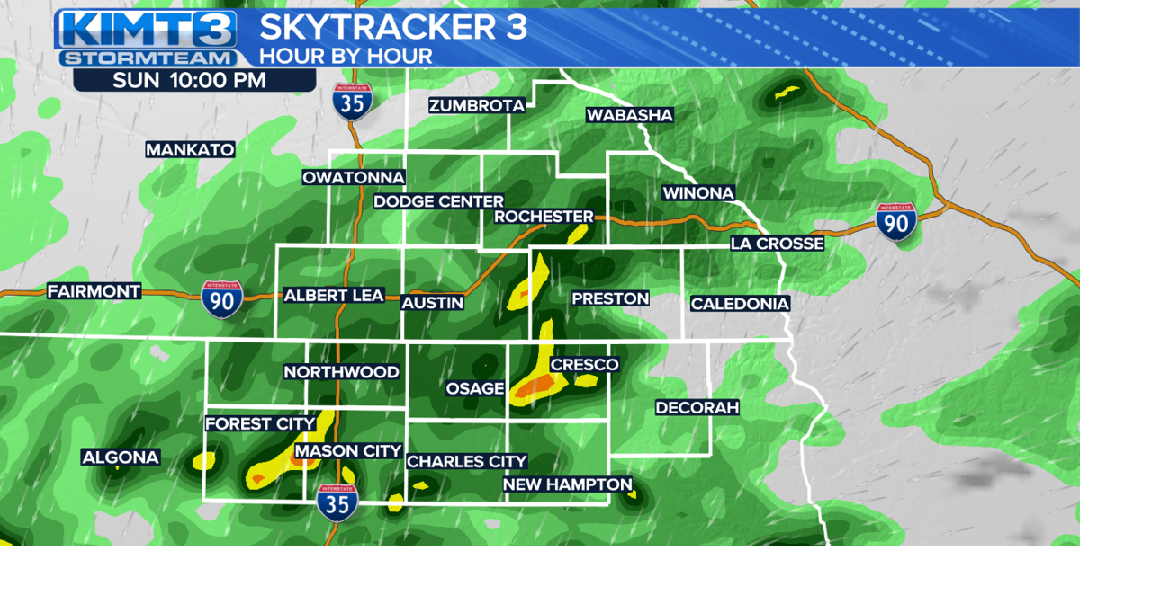 Widespread showers and storms remain likely on Sunday | News | kimt.com
