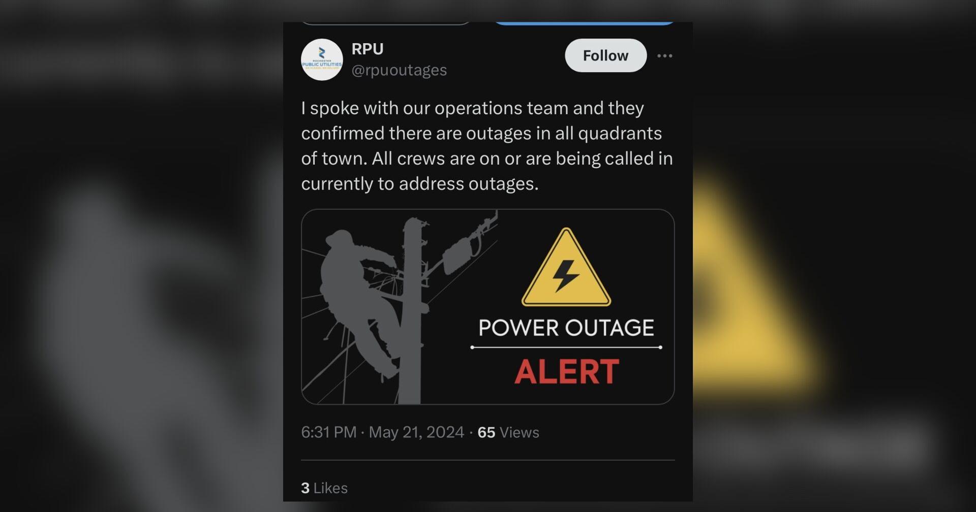 RPU: Several hundred customers remain without power as of Wednesday morning - Vimarsana News