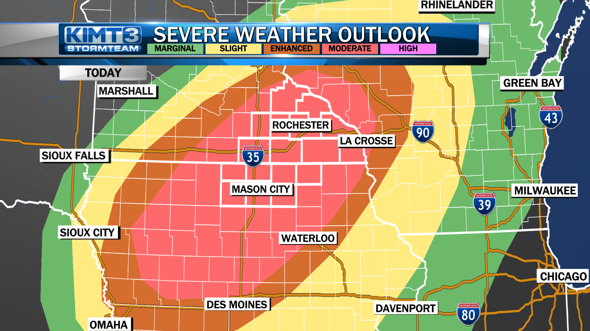 MODERATE RISK: Damaging wind gusts and a few tornadoes likely ...