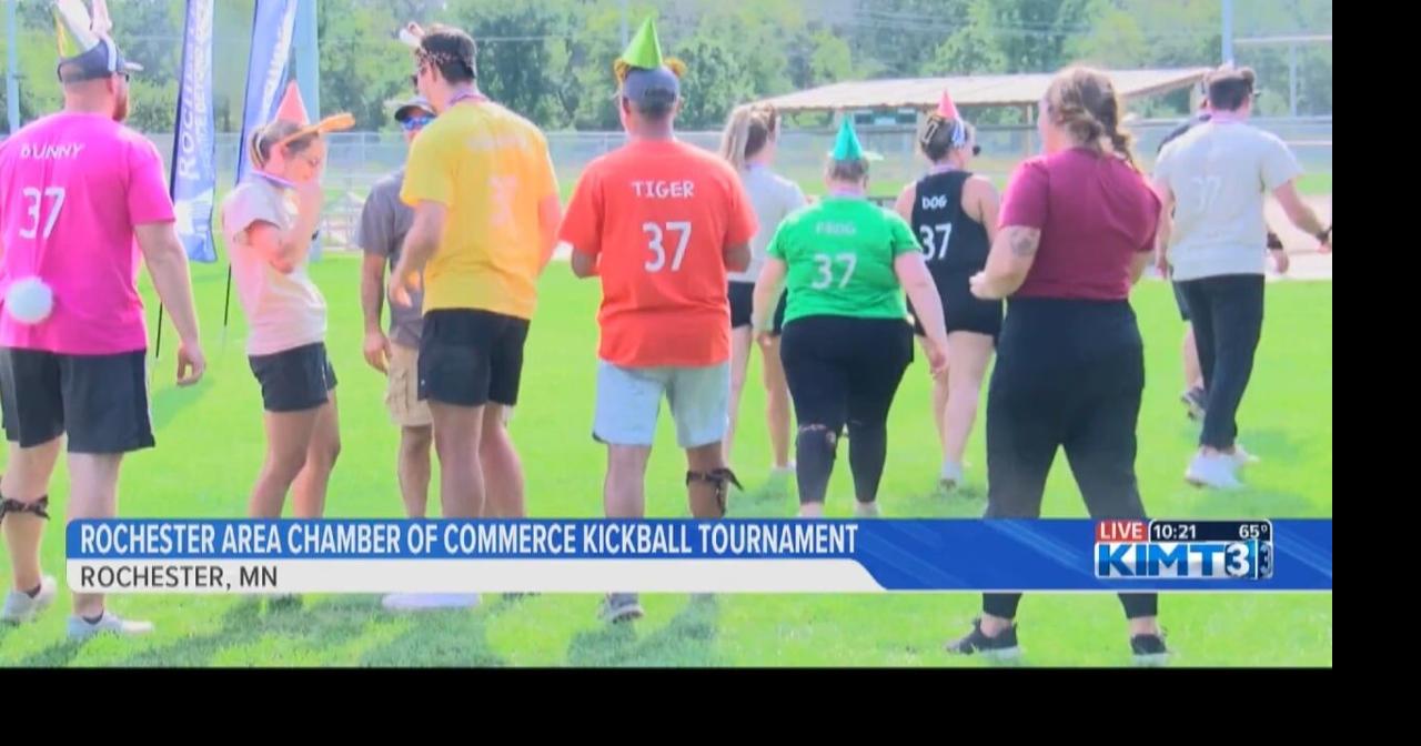 Businesses compete in the Rochester Area Chamber of Commerce's annual kickball tournament