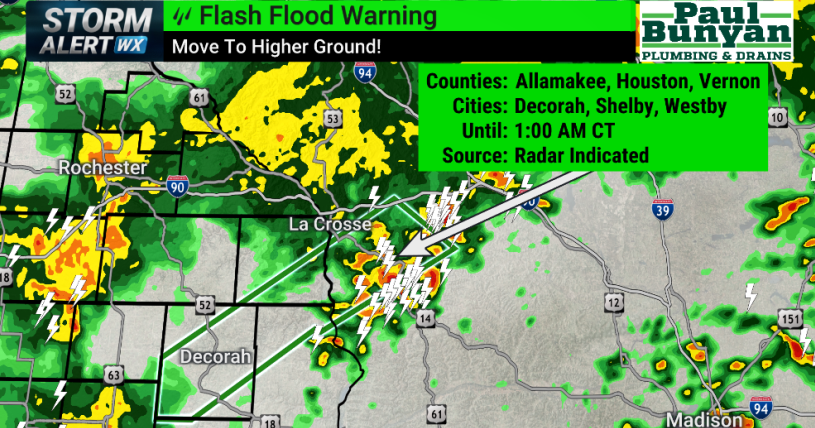 Flash Flood Warning issued as heavy rain continues into overnight ...