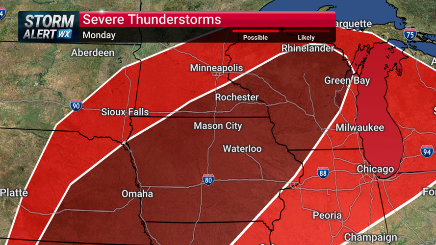 Hefty severe weather threat Monday next week | News | kimt.com