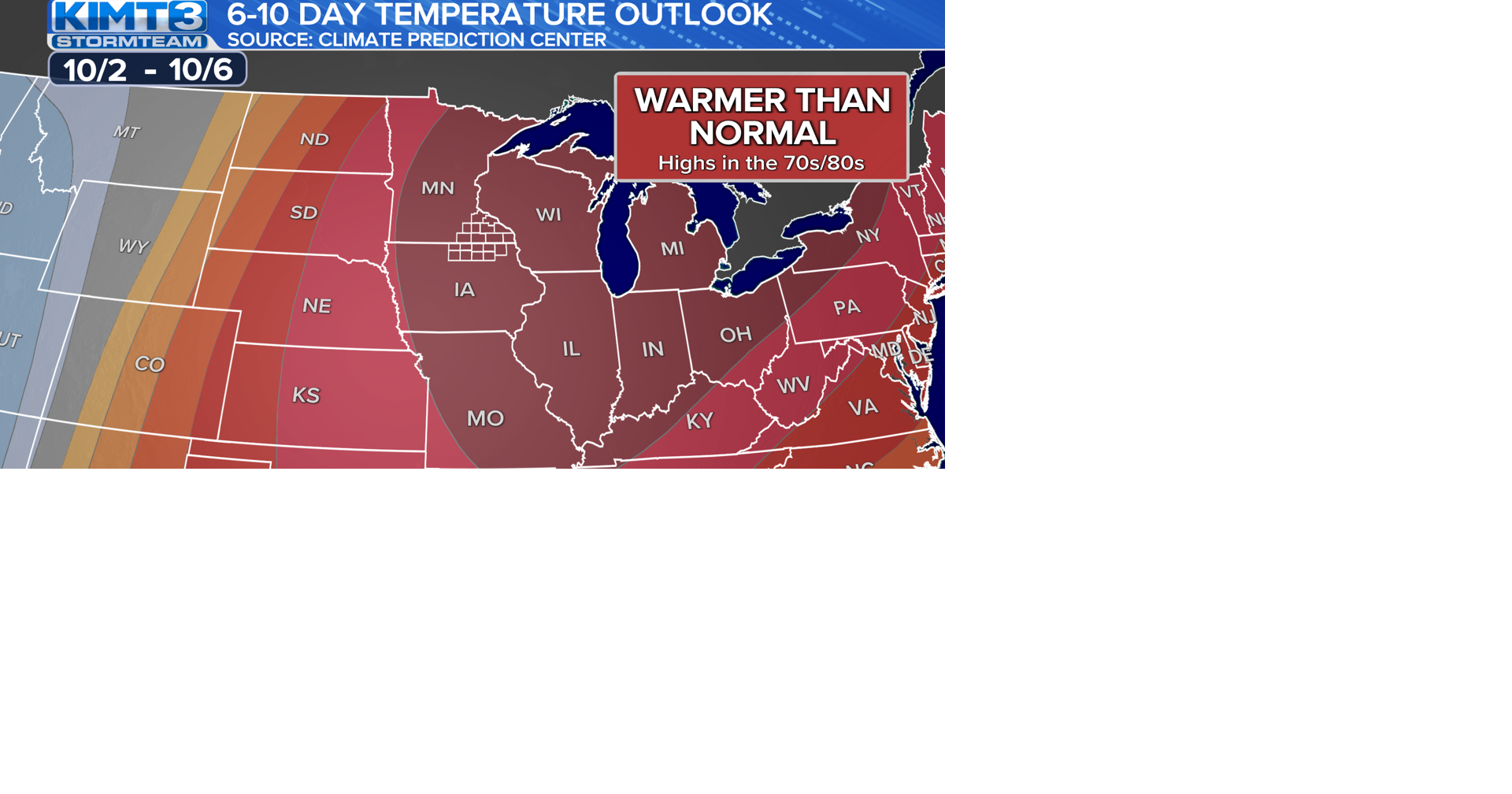 October will start with warmer than normal temperatures | News | kimt.com