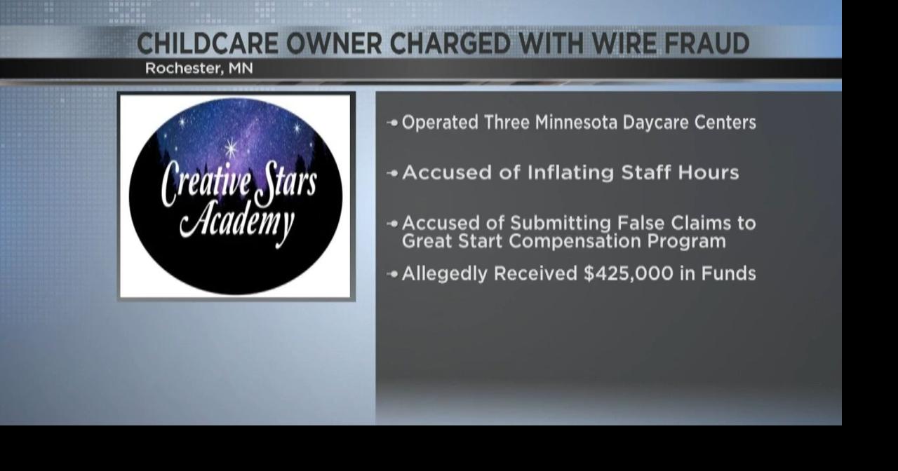 Childcare owner in Rochester charged with wire fraud | Video | kimt.com