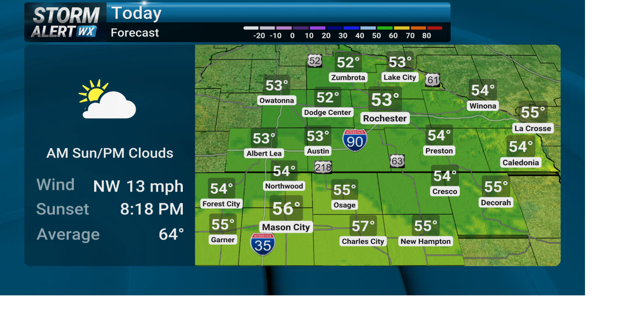 Storm Alert Wx 3: Much cooler Tuesday, afternoon increasing clouds ...