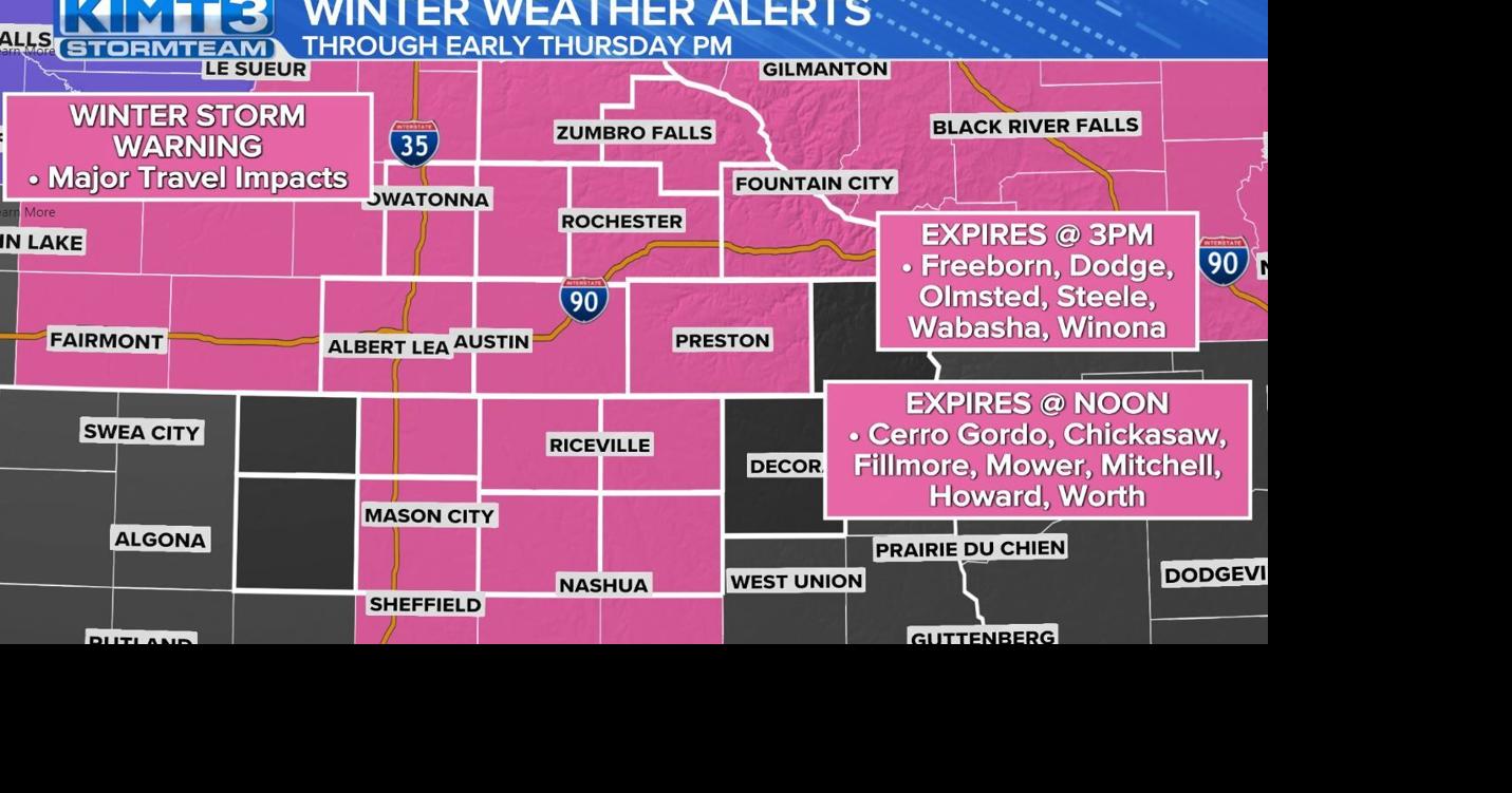 Winter Storm Warning extended: Here's the latest | Weather | kimt.com
