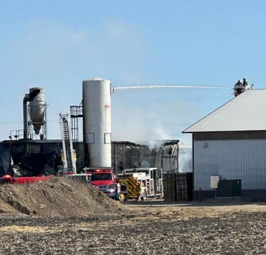 Crews battle large structure fire in Mapleton Local