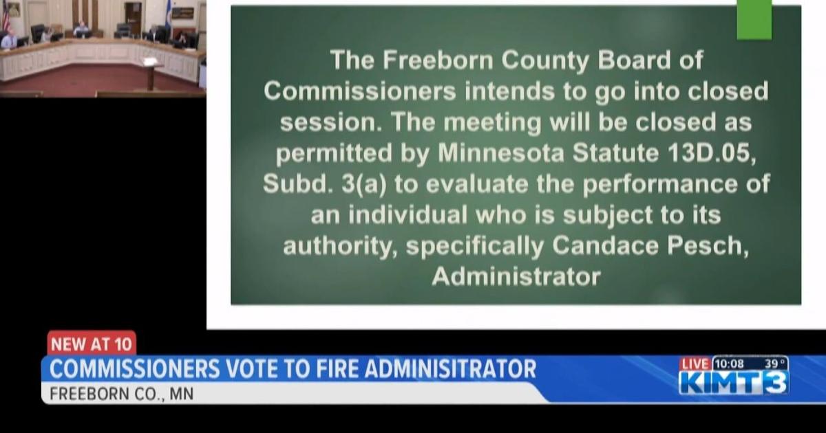 Freeborn County Commissioners vote to terminate Administrator Freeborn County Commissioners vote to terminate Administrator