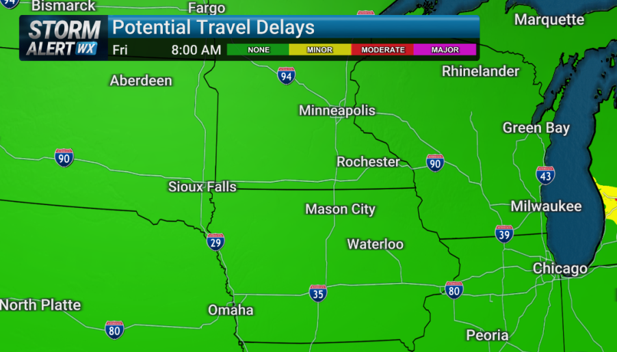 Friday morning travel delays
