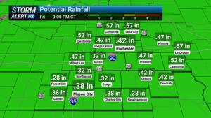 Rain Expected Thursday in Rochester-Mason City-Austin Region