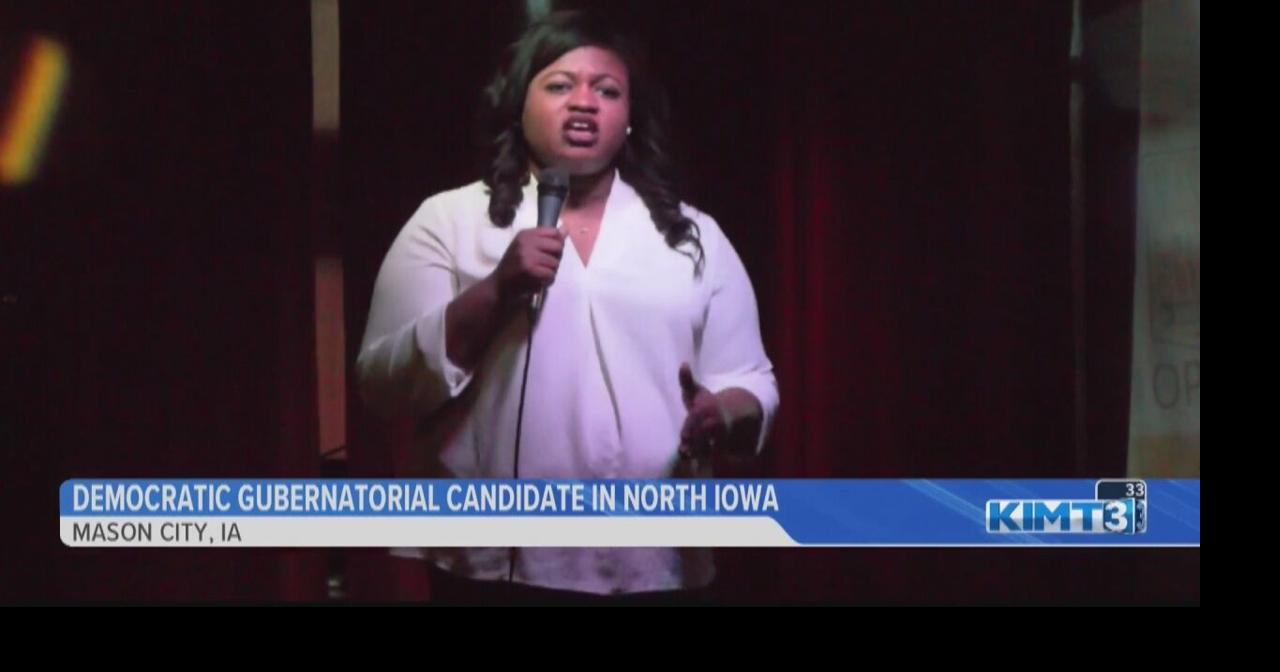 Iowa Gov. candidate DeJear visits Mason City, focuses on healthcare