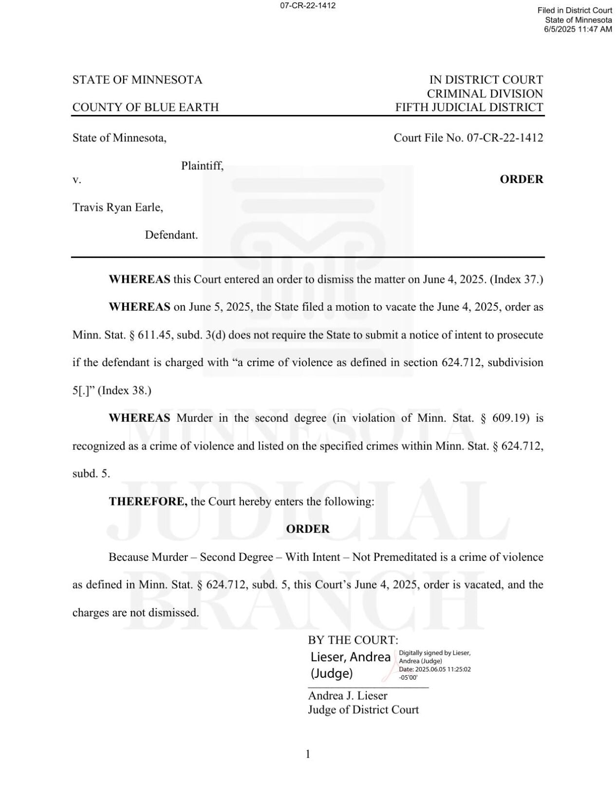 REVERSAL: Murder charge reinstated against Mankato man arrested for ...