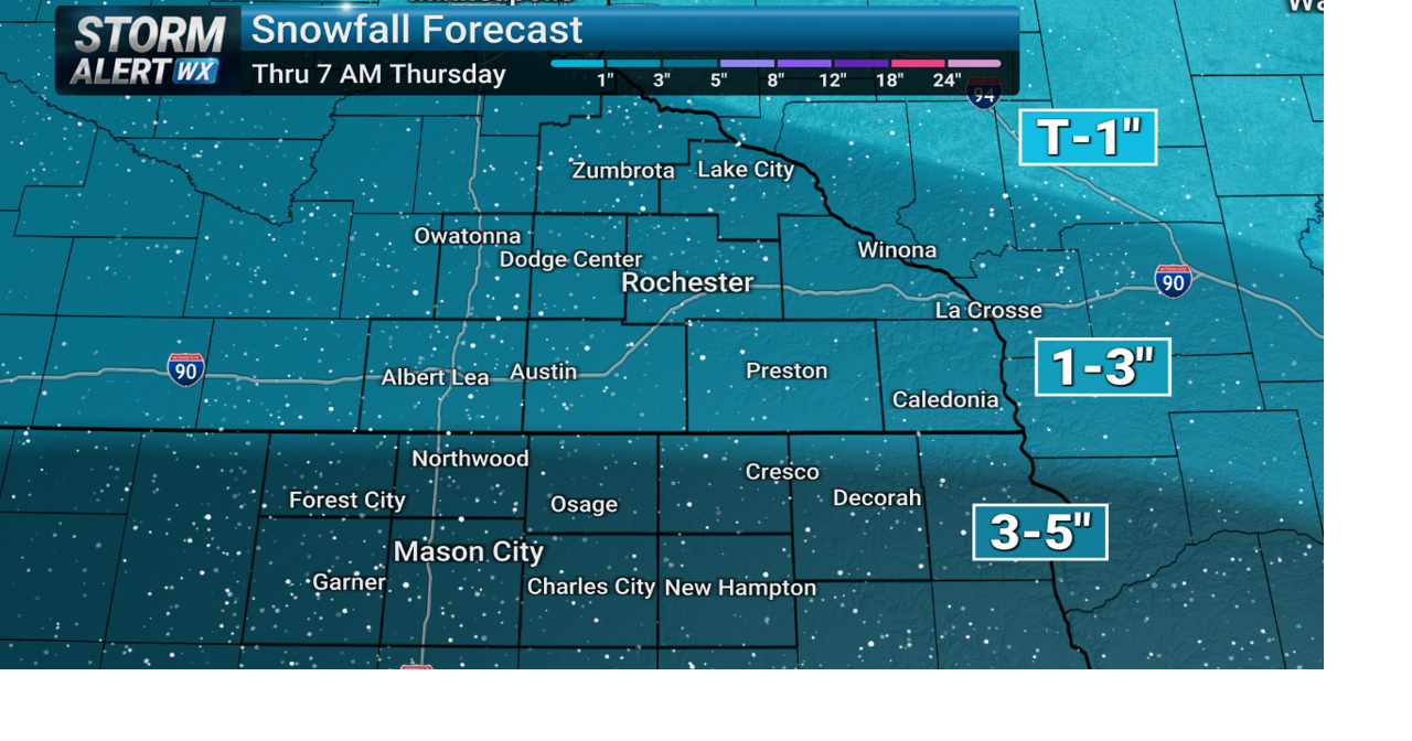 Storm Alert Wx 3: Two shots of snow Tuesday and Wednesday | News | kimt.com