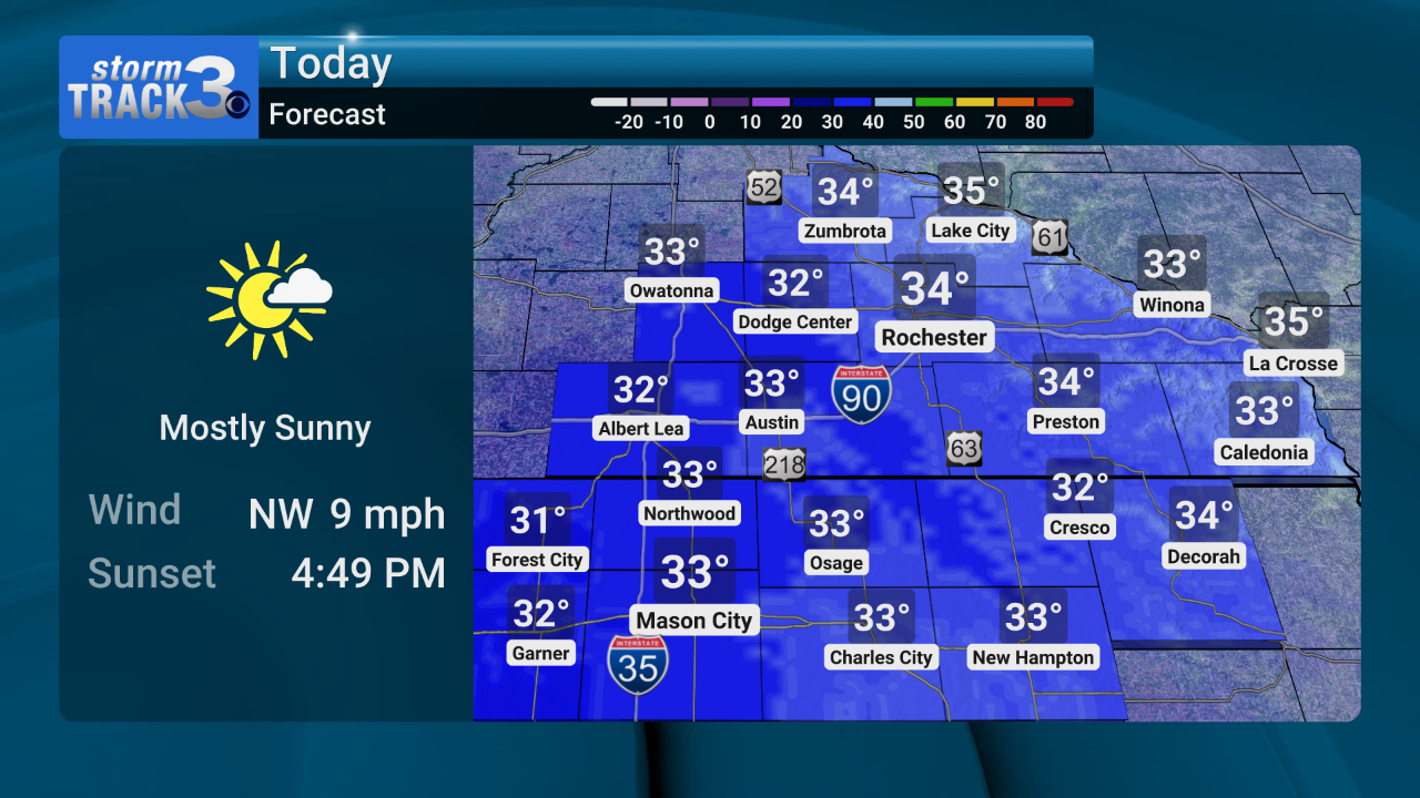 StormTrack 3: Remaining cold Monday, warming up this week | News | kimt.com