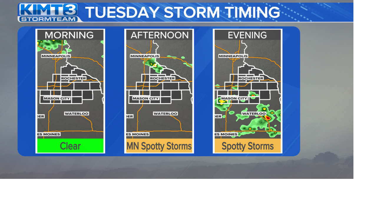 StormTeam 3: Spotty showers & storms Tuesday afternoon for some amid ...