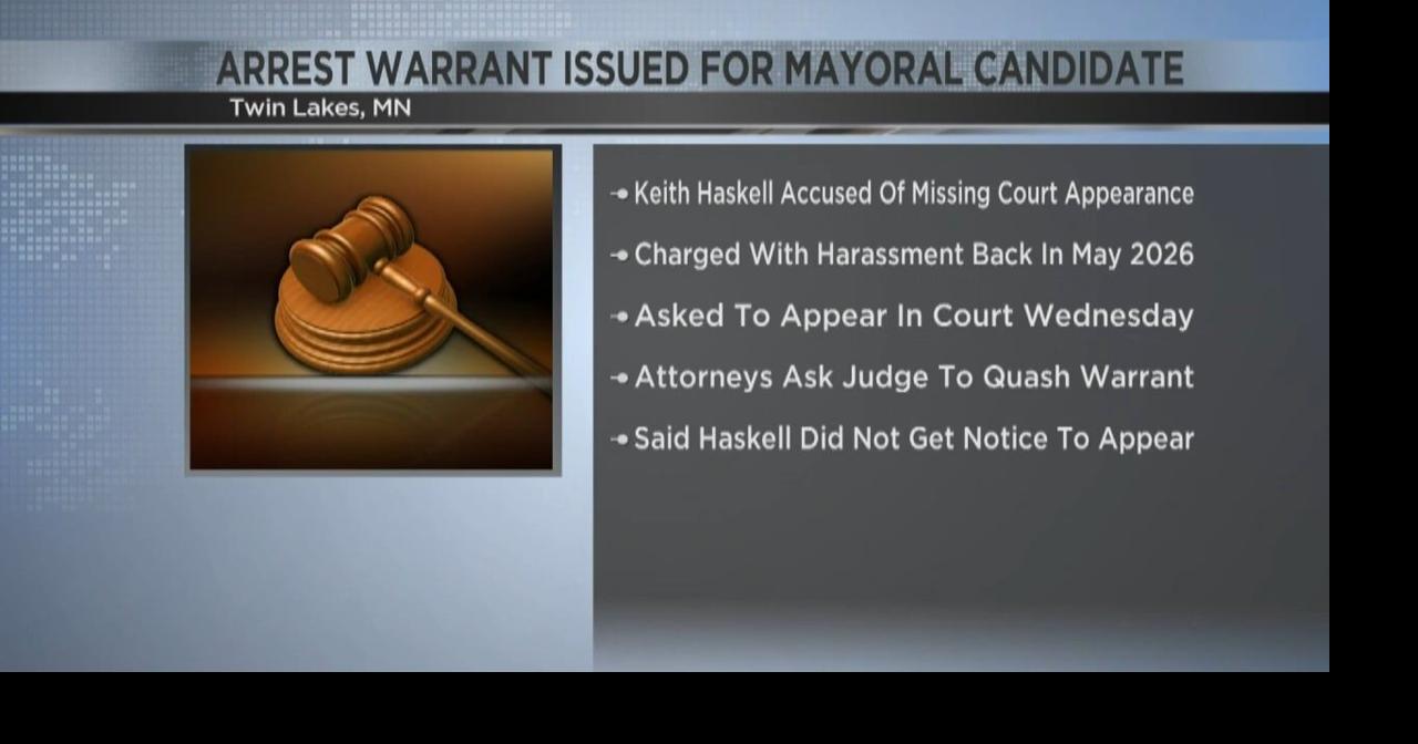 Arrest warrant issued for Twin Lakes mayoral candidate | Video | kimt.com