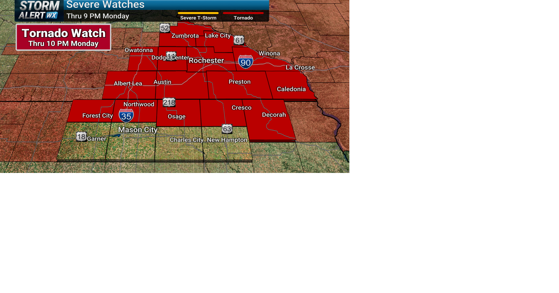 Tornado Watch issued ahead of Monday evening's tornadic threat | News ...