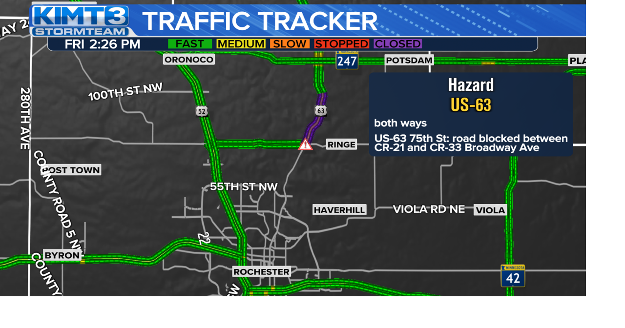 Names released in fatal threevehicle auto accident north of Rochester