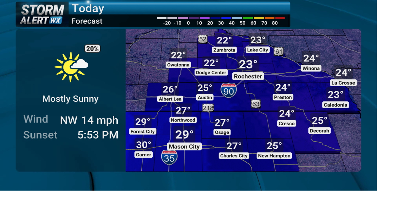 Storm Alert Wx 3: Deceiving midweek sunshine, minimal snow in North Iowa tonight